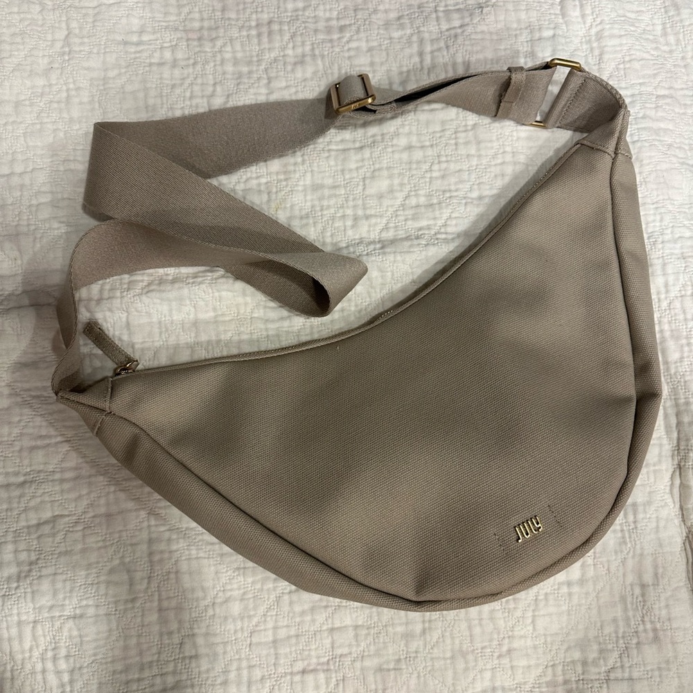 July Everyday Crescent Natural Crossbody Travel Sling Bag Indie Boho Granola